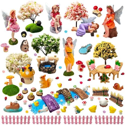 114 Pcs Miniature Fairy Garden Accessories Kit Resin Elves Animal Figurines Decor Micro Landscape Ornaments for DIY Micro Dollhouse - Image 5