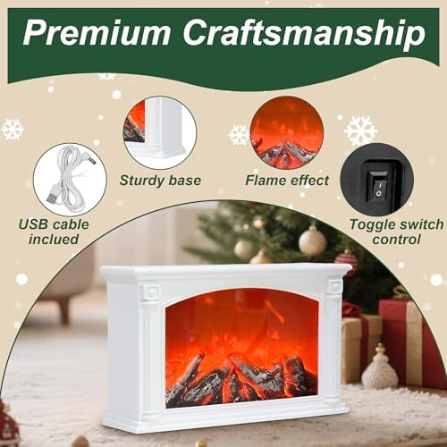 Fireplace Lanterns Decorative,Large LED Fireplace Lamp,Fake Fireplace Decor - Image 4