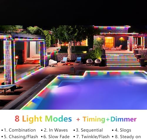 KNONEW 1000 LED Rope Lights Outdoor 328FT Rope Light for Outside Waterproof - Image 2