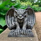 OLOMA Concrete Gargoyle Statue Handmade Outdoor Garden Decor Gothic Stone Monster Sculpture Fantasy Demon Cement Figurine Yard Patio Lawn Decoration Ornament Mythical Creature Gift by OLOMA