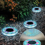 Mosaic Solar Disk Light, Solar Ground Lights Outdoor Waterproof, Auto On Off Decorative Driveway Lamps Colorful Landscape Lighting for Garden Patio Lawn Yard Decor (1pc-c) - Image 2
