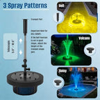 Floating Pond Fountain Pump with Remote RGB LED Lights & Filter Sponge - Image 3