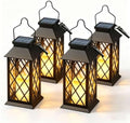4 Pack 11" Medium Tempered Glass Solar Lanterns Outdoor Waterproof by Cozymeow