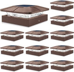 Peasur 12 Packs 4x4 Brown Solar Post Cap Lights with 3 Lighting Modes by Peasur
