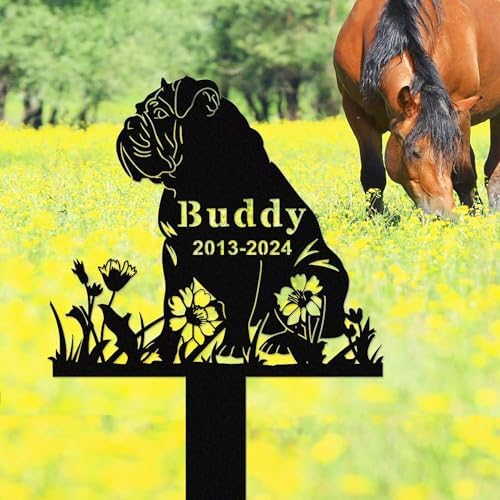 Custom English Bulldog Metal Memorial Stake Sign Personalized British Bulldog Grave Marker Garden Decor Dog Name Yard Remembrance Stake Pet in Heaven Loss of Dog Sympathy Gift - Image 6