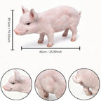 Cute Pink Pig Garden Statue, 26-Inch Resin Farm Pig Figurine, Weatherproof Lawn Ornament, Outdoor Pig Sculpture for Front Yard, Backyard, Patio - Image 3