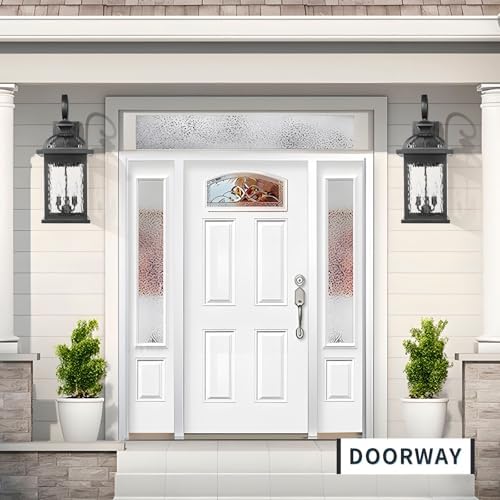 Darkaway Outdoor Lights Fixtures Wall Mount, Extra Large 26inch Outdoor Wall Sconce Lights with Water Ripple Glass for House Front Porch Patio Garage E12 Bulb Base - Image 2