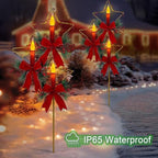 Solar Christmas Decorations Outdoor,Golden Trio Star & Candles Garden Stake - Image 5