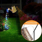 2 Pack Solar Watering Can Lights with Shepherd Hook, 8 Multi-Color Changing Modes, IP65 Waterproof, 60pcs String Lights for Outdoor Garden Pathway Lawn Patio Deck Walkway Courtyard - Image 2