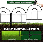 Decorative Garden Fence 32.5ft x 17in - 30 Pack Rustproof Metal No Dig Fence Animal Barrier, Arched Bed Edging Classic Style Wire Border Panel Fencing for Yard Patio Outdoor Decor, Black - Image 5
