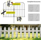 VANCASTLE Decorative Garden Fence, Toatal 25FT(L) x 24IN(H) Outdoor Metal No Dig Fence Animal Barrier, Rustproof No-Tool Assembly Landscape Edging for Yard, Lawn, Patio, Flower Bed-25 Panels Design A - Image 3