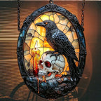 Gothic Raven and Skull Acrylic Suncatcher - Image 7