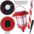 Dynaming 6 Pack Christmas Solar Flame Garden Lights Outdoor, Dual Use Flickering Flame Torch Candy Cane Pathway Marker, Xmas Hanging Lantern Lights, Waterproof & Auto On/Off for Patio Walkway Driveway - Image 6