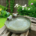 Ceramic Bird Bath for Outside on Ground, 9.45-Inch Birds Bath Bowl Only, Ground Bird Feeders and birdbath for Outdoors, Garden, Tabletop, Deck, Balcony and Lawn by Unknown