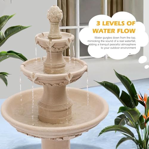 48"H Outdoor Italian Solar Water Fountain, Garden Resin Fountain - Image 6