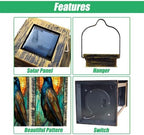 Solar Lantern Stained Glass Raven Vibrant Feathers Golden Sun Wildlife Art Outdoor Waterproof Hanging Solar Light Outside Lights for Patio Yard House Lawn Decor Birthday Gifts for Women Mom - Image 3