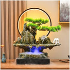 HIHELO Desktop Fountain Tabletop Fountain Resin Rockery Desktop Fountain with LED Light Living Room Decorative Waterscape Ornament Water Fountain Outdoor (Color : with Nebulizer) by Unknown