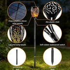 POCREATION Solar Way Lights 6pcs Outdoor Solar Torch Lights Realistic Flickering Flame Effect Auto On Off ABS for Garden Yard Walkway Patio Decoration - Image 7