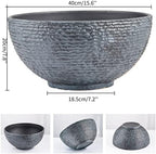 Sungmor Large Garden Bowl Planter Water Plant Pot, Miniature Landscaping Succulent Planter, 15.6 Inch Marble Texture Water Lily Pots, Small Fountain Base Mini Fish Pond Bird Bath - Image 2