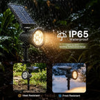 L LOHAS LED Solar Spot Lights Outdoor Adjustable Warm White 4 Pack - Image 3