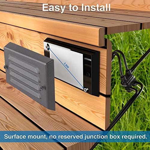 SUNVIE 5W Low Voltage Step Lights 6 Inch Outdoor Brown Cast-Aluminum 8-Pack - Image 4