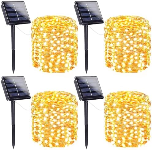 Solar Fairy Lights, 4 Pack Total 800LED 288FT Waterproof String Lights by SANJICHA
