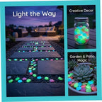 COHEALI 500pcs Glow the Dark Landscaping Pebbles Resin Garden Decorative Stones Recharge in Sunlight, Easy to Use Glowing Yard Stones for Outdoor Landscaping and Pond Random Color - Image 3