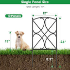 AMAGABELI GARDEN & HOME 10 Panels 24in(H)×10ft(L) Decorative Garden Fences and Borders for Dogs Rustproof Metal No Dig Fence Panels Garden Edging Border for Animal Barrier Flower Beds Yard Patio - Image 6