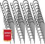 36 Pack 15 Inch Shepherds Hooks Outdoor Metal Garden Hook for Hanging Plant by Hicarer