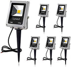 10W Low Voltage Landscape Lights 12V LED Spotlights Outdoor IP66 Waterproof Garden Lights,3000K Warm White Light Lawn Floodlight Stakes(6 Pack) by LysedLighting