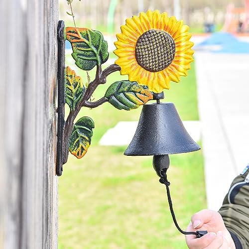 Sungmor Heavy Duty Cast Iron Sunflower Hand Bell - Image 6