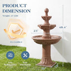 Outdoor Water Fountain, 3-Tier Italian Garden Waterfall Fountain - Image 2