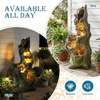 TITIMO 40''H Cascading Rock Water Fountain, 6-Tier Outdoor Garden Waterfall - Image 7