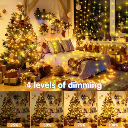 KNONEW 532FT 1600LED Outdoor Fairy Lights Plug in Warm White Xmas Decor - Image 4
