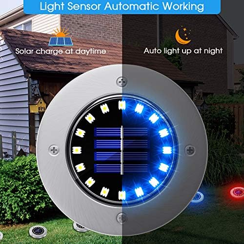 NFESOLAR Solar Ground Lights Outdoor with 16 LEDs Multi-Color for Outdoor - Image 3