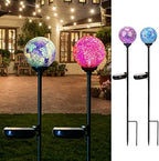 VCUTEKA Decorative Solar Garden Lights, 3.5" Mosaic Globe Stake 2 Pack by VCUTEKA
