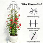 Metal Indoor Plant Trellis for Climbing Plants, 47" Rose & Clematis Support - Image 2