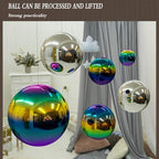 10 inch Stainless Steel Gazing Ball Rainbow Gazing Globe Mirror Reflective Garden Sphere Floating Pond Balls Gazing Ball Colorful and Shiny Home Outdoor Ornament - Image 6