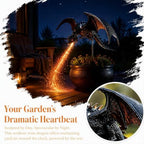 Dragon Lawn Ornament, Solar Fire Stake Light for Patio & Pathway - Image 2