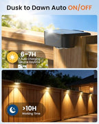 JOFIOS Solar Deck Lights Outdoor Waterproof 24Pack, 3000/4000/6000K 3 Modes Fence Lights Solar Powered, Solar Step Lights for Outside Stairs, Step, Deck, Yard, Patio, Garden and Pathway Decor - Image 5