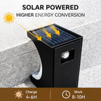Solar Step Lights, IP65 Waterproof Auto On Off, Monocrystalline Solar Panel No Drill Install 8H Long Lasting, Crescent Shape Outdoor Lights for Stairs Patio Yard Porch Deck (6, Pure White) - Image 4