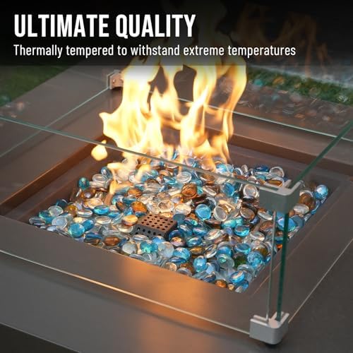 Skyflame 10-Pound Blended Fire Glass Beads for Fire Pit Fireplace - Image 4
