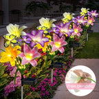 Solar Garden Lights Outdoor 4 Pack Lily Lights with Butterflies, Waterproof - Image 2