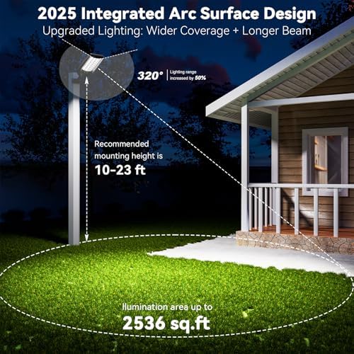 MMKT Solar Street Lights Outdoor Waterproof, 3 Color LED Dusk to Dawn Solar Light, Flood Lights with Motion Sensor and Remote Control, Parking Lot Light 1 Pack (Large 2 Pack) - Image 6