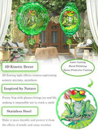 Frog Wind Spinners Outdoor Garden Decor for Outside - 12 Inch 3D Stainless Steel Metal Wind Spinners - Frog Gardening Gifts for Women, Yard Decorations Outdoor Hanging Decor - Image 4