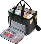Teamoy Knitting Bag, Yarn Storage Organizer Crochet Bag Tote, Black by Teamoy