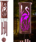 FSVGYY Solar Flamingo Wind Chime 30 Inch Metal Outdoor Hanging Light by FSVGYY