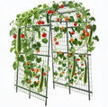Metal Garden Arch Trellis, 7.6Ft Black for Raised Beds, Plant Support for Cucumbers & Climbing Vegetables with 9 Horizontal Pipe by Garvee