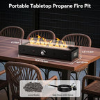 Onlyfire 28'' Outdoor Tabletop Fire Pit Propane Gas Bottom-mounted Firepit - Image 2