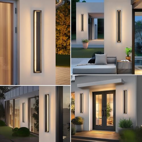 39.3'' 1 Pack Modern Outdoor Light Fixture, Long Exterior LED Lights Black - Image 7